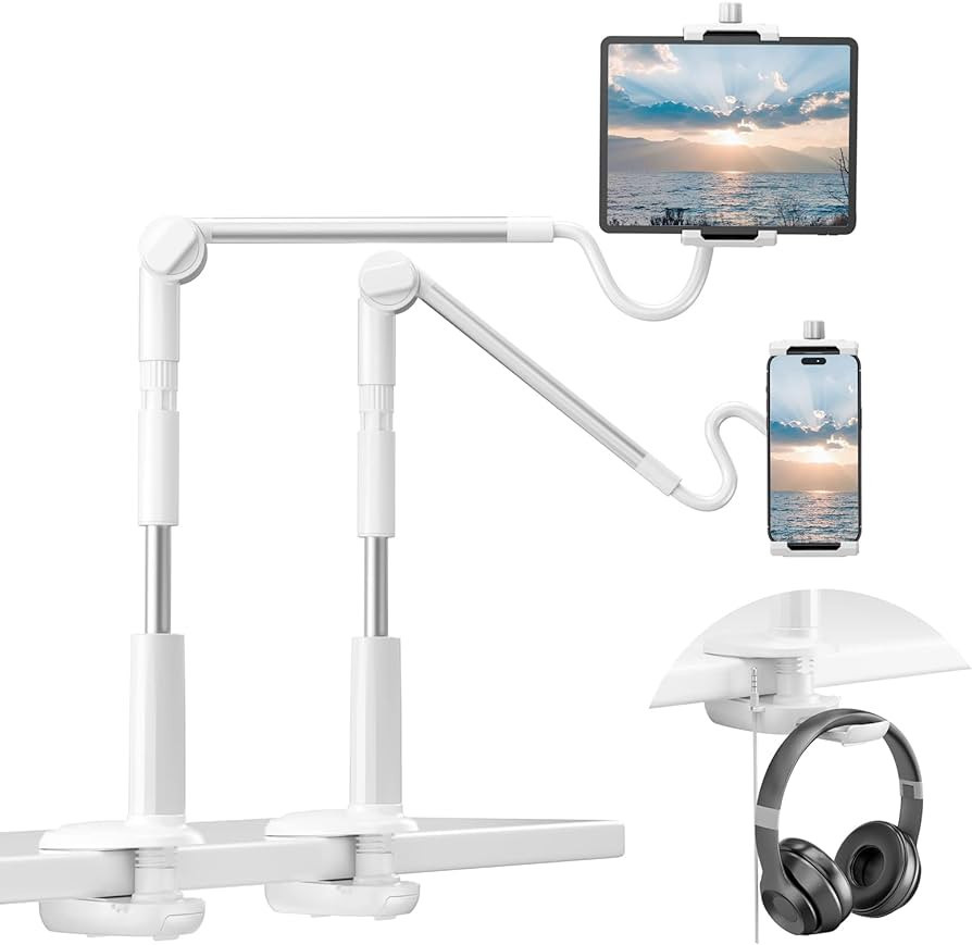 KDD Gooseneck Tablet Holder for Bed, 360 Adjustable iPad Stand for Desk Flexible Arm Clip Phone M... | Amazon (US)