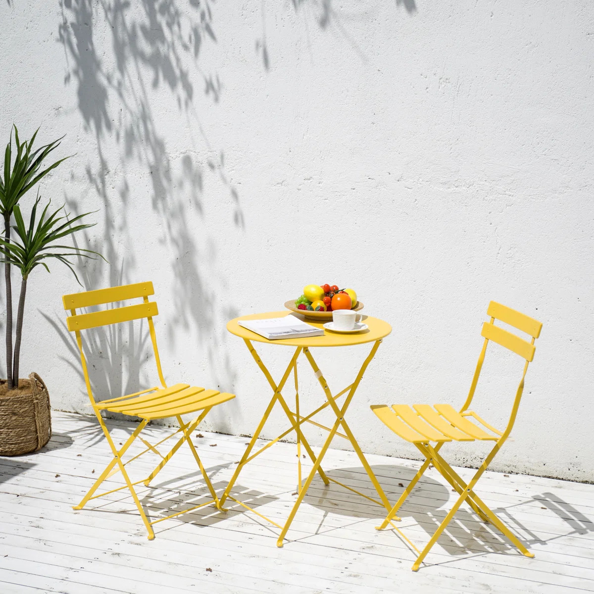 New Value (Target): Folding Metal Patio Bistro Set – 2-Person Outdoor Dining with Round Table, Rust-Resistant Steel for Balcony, Camping & Coastal Use | Wayfair North America
