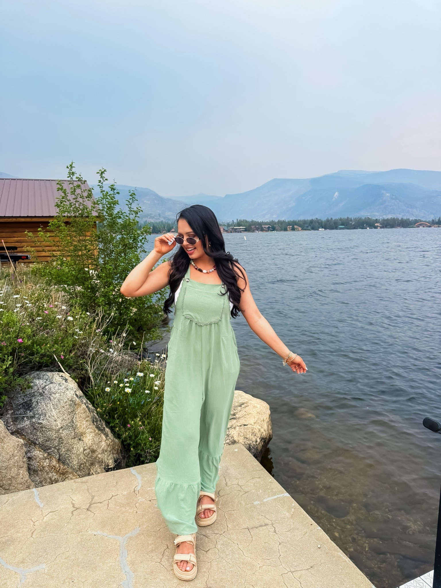 Amazon fp inspired overalls (medium), multicolor beaded necklace, rattan sandals (tts), oval sunglasses — a summer casual look #founditonamazon

#LTKSaleAlert #LTKmomlife #LTKActive