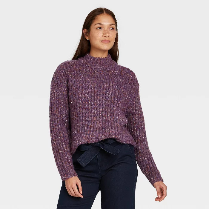 Women's Mock Turtleneck Pullover Sweater - A New Day™ | Target