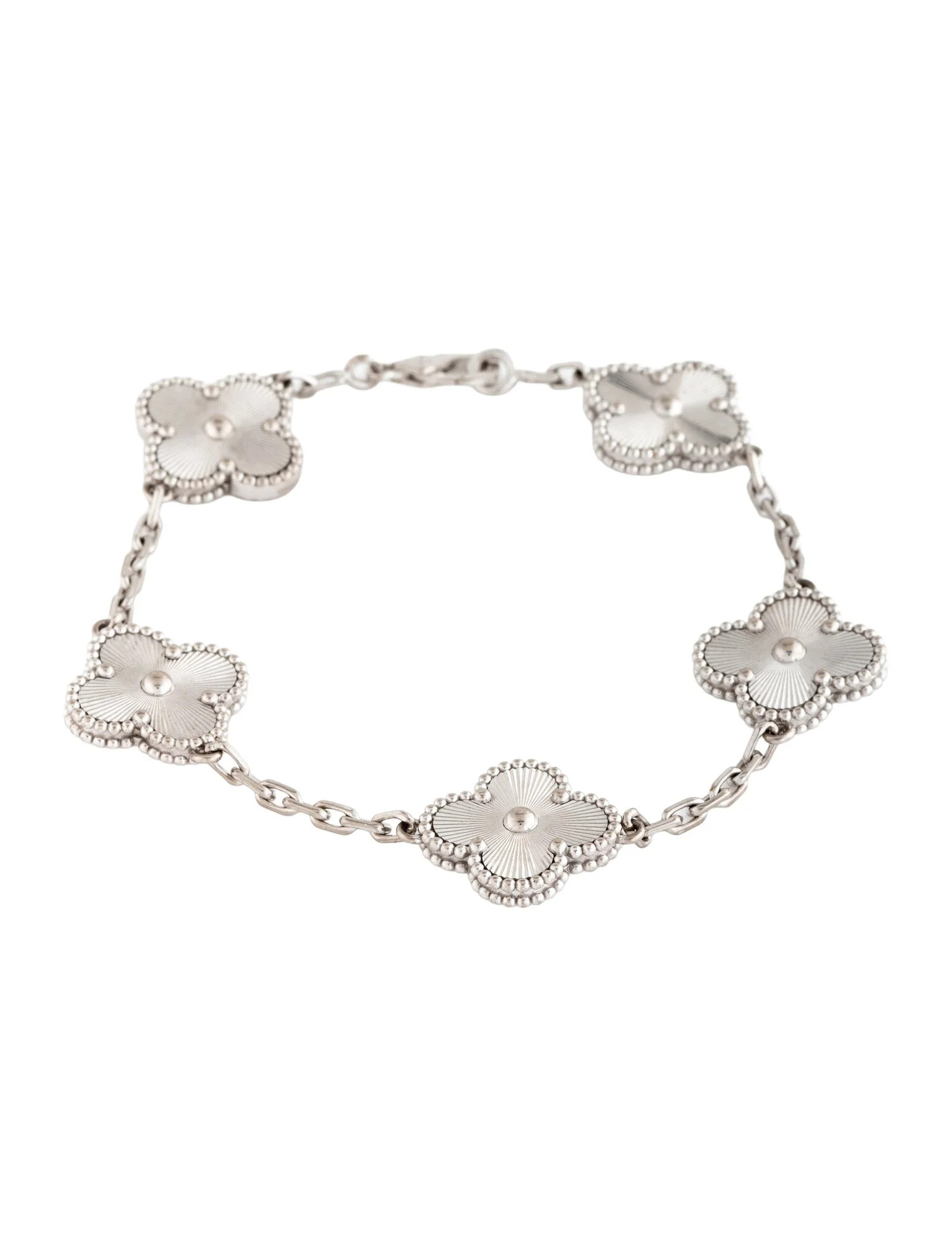Vintage Alhambra Guilloche 5 Motif Bracelet | The RealReal