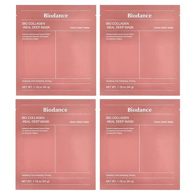 Biodance, Bio Collagen Real Deep Beauty Mask, 4 Sheets, 1.19 oz (34 g) Each | iHerb