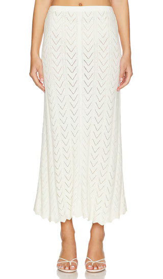 SPELL Lou Lou Knit Midi Skirt in White. - size L | Revolve Clothing (Global)