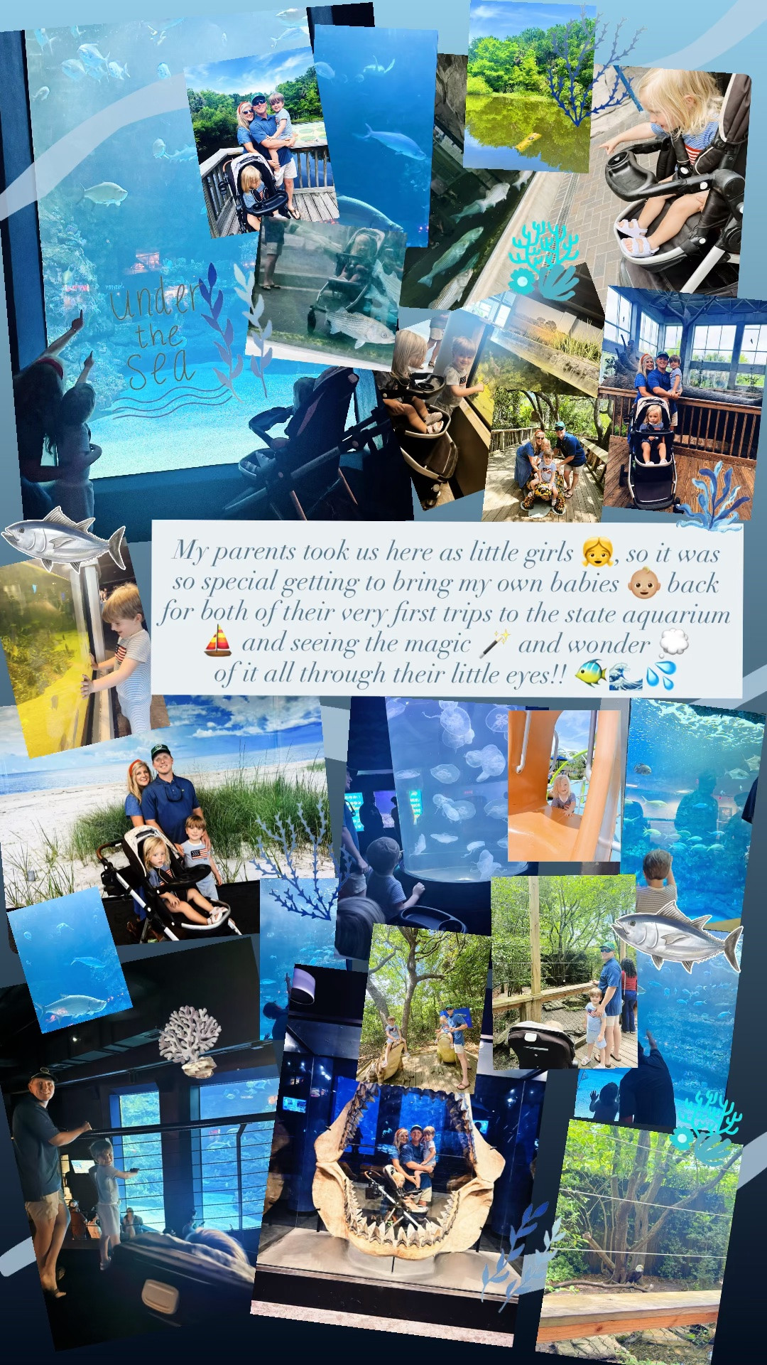 My parents took us here as little girls 👧, so it was so special getting to bring my own babies 👶🏼 back for both of their very first trips to the state aquarium ⛵️ and seeing the magic 🪄 and wonder 💭 of it all through their little eyes!! 🐠🌊💦