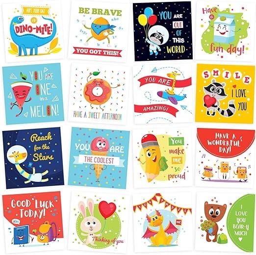 Lunch Box Notes for Kids - 60 Cute Inspirational and Motivational Thinking of You Cards for Boys ... | Amazon (US)