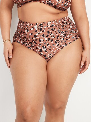 High-Waisted Ruched Bikini Swim Bottoms for Women | Old Navy (US)