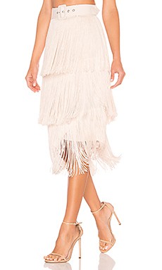 L'Academie The Roi Midi Skirt in Eggnog from Revolve.com | Revolve Clothing (Global)