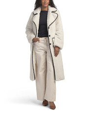 Blanket Stitch Single Breasted Coat | TJ Maxx