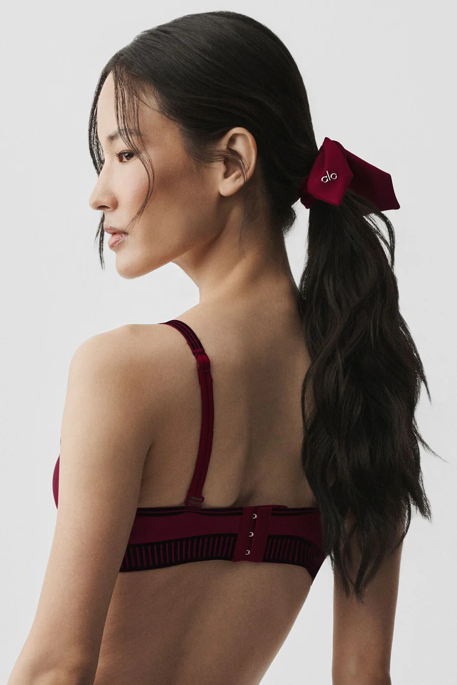 ALO | Airlift Rhythm Scrunchie in Summer Romance Red | Alo Yoga