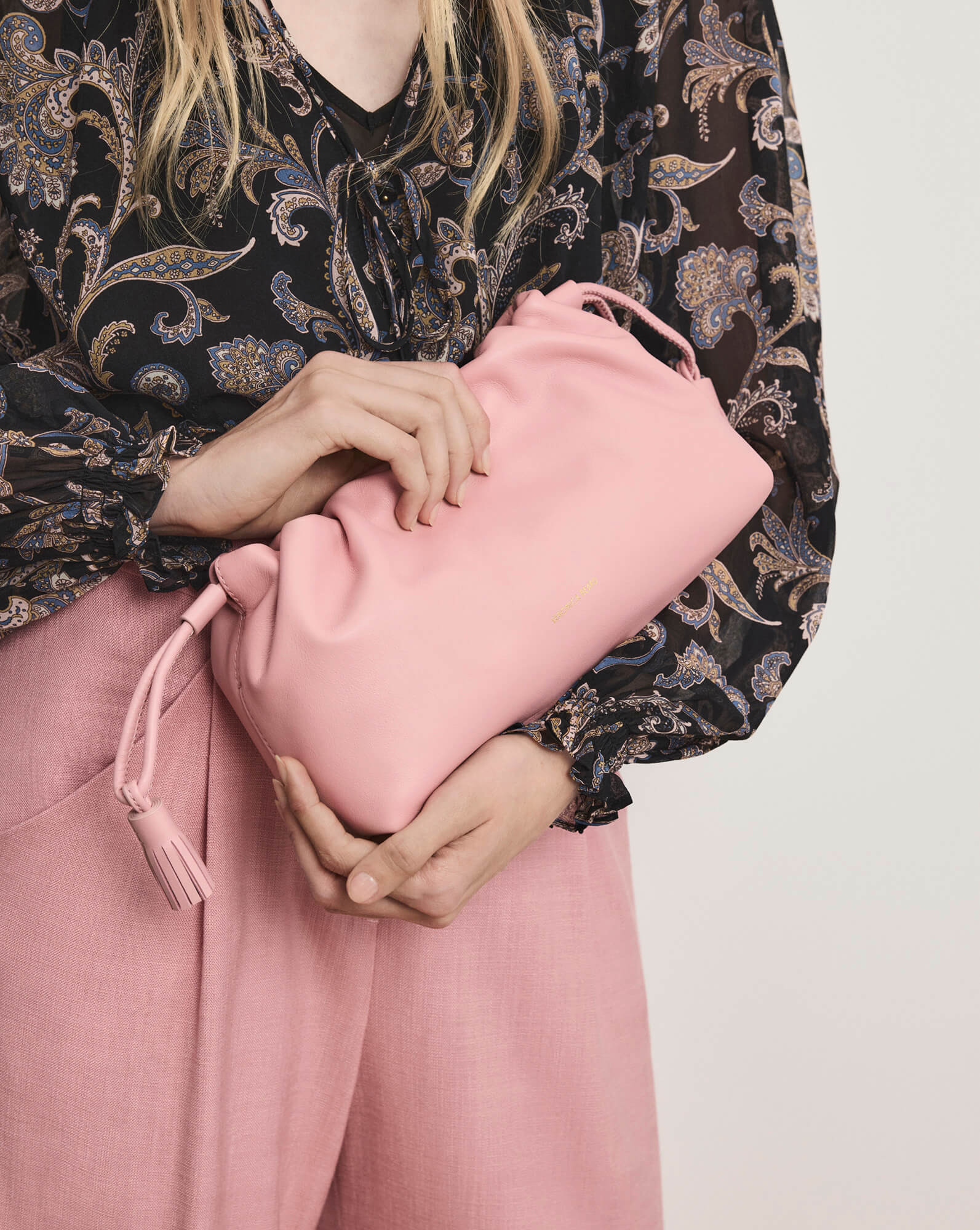 Small Veronica Beard Stash Bag in Pink Petal | Veronica Beard | Veronica Beard