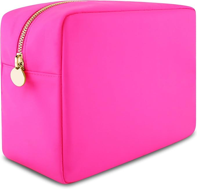 Large Makeup Bag, Nylon Makeup Pouch, Make Up Bag, Cosmetic Bag, Makeup Case, Travel Makeup Bag, ... | Amazon (US)