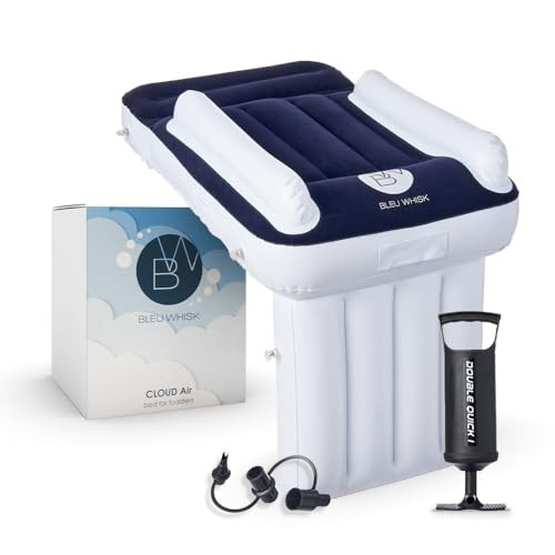 BleuWhisk Inflatable Kid Travel Bed - Airplane Bed for Kids, Airplane Seat Extender for Children - Toddler Baby Air Mattress, Blow-Up Toddler Mattress with Sides, Pump, and Belt, Child Air Mattress | Amazon (US)
