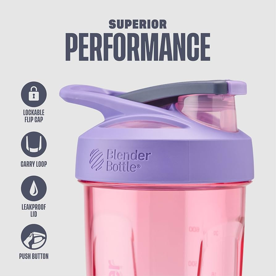 BlenderBottle Sport Shaker Bottle with Wire Whisk, 24-Ounce, Purple – Protein Shakes & Hydratio... | Amazon (US)