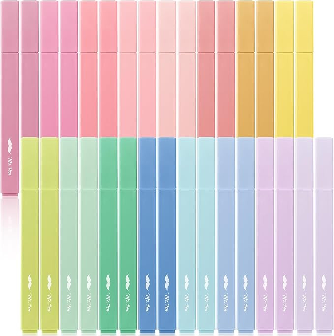 Mr. Pen- Aesthetic Highlighters No Bleed Bulk, 32 Pack, Pastel Color | Chisel Tip, Cute Highlight... | Amazon (US)