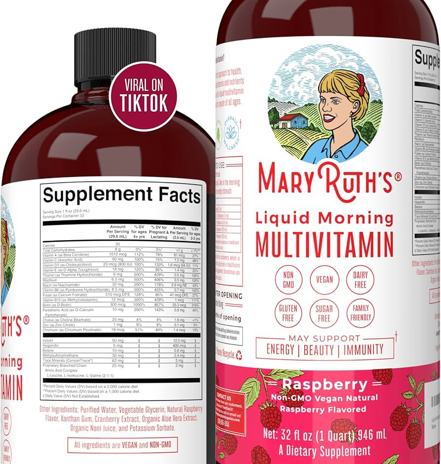 Mary Ruth Multivitamin for Women Men & Kids 2+ | Sugar Free | Hair Care | Energy Boost | Collagen... | Amazon (US)