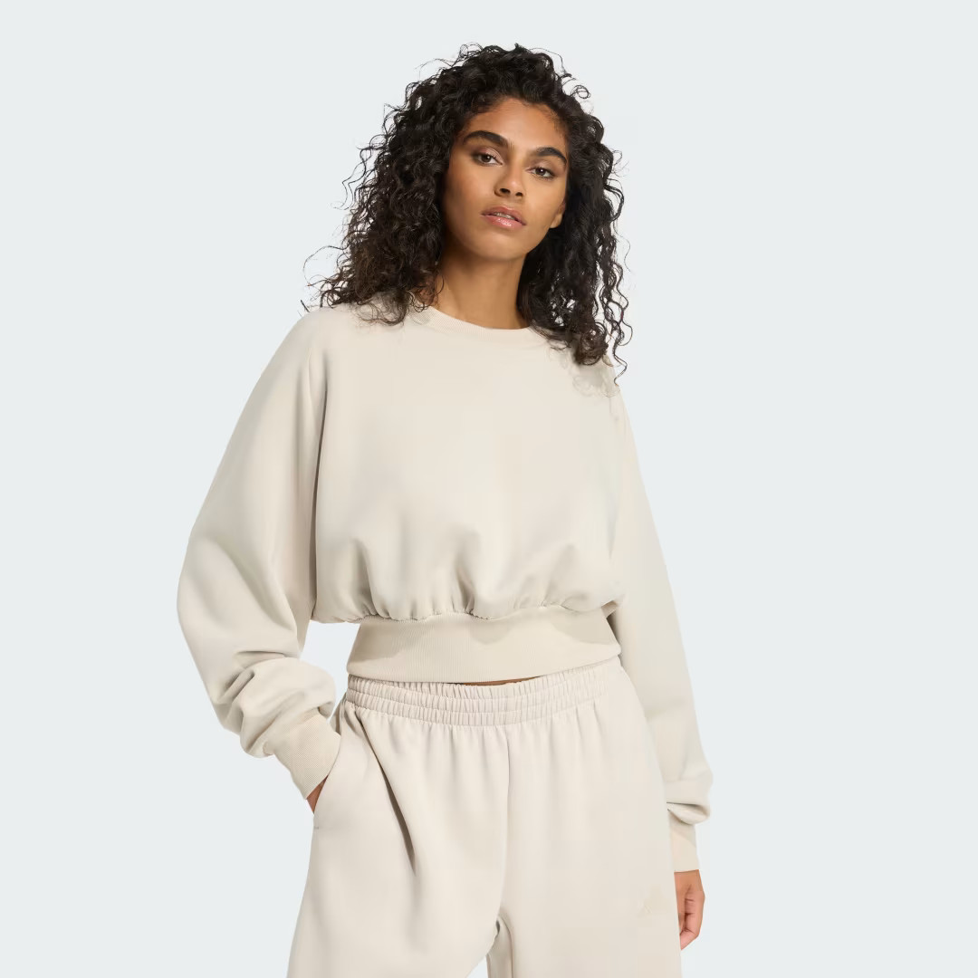 adidas Soft Lux Loose Sweatshirt Beige M Womens | adidas (US)