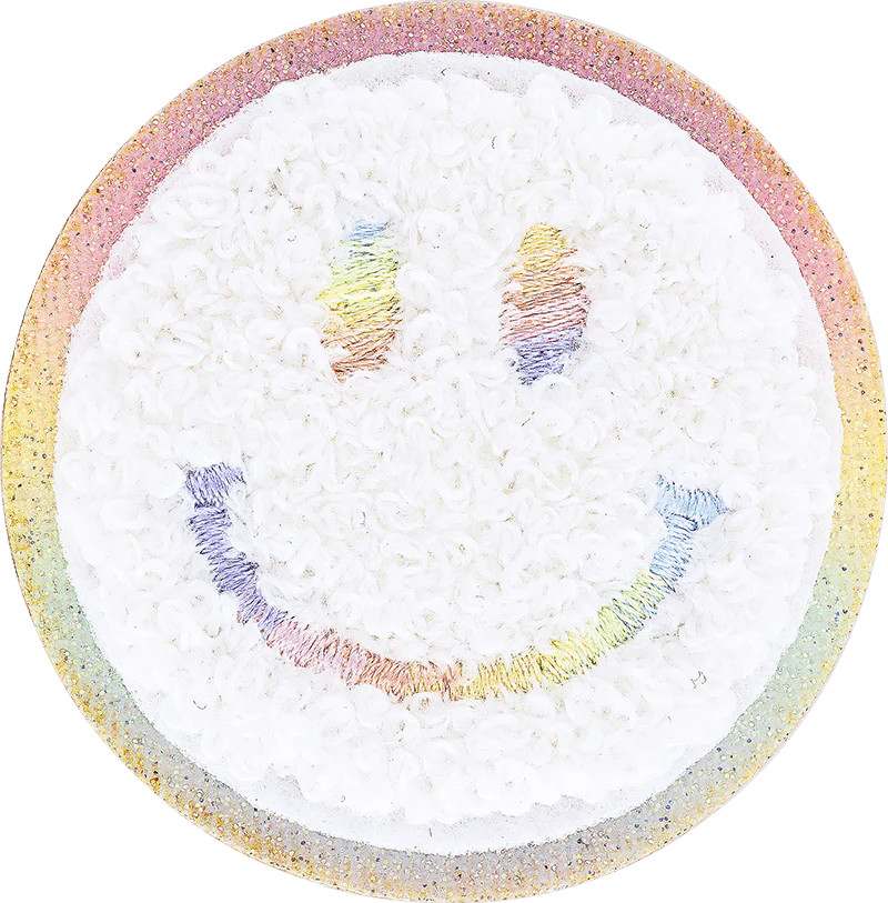 Shimmer Glitter Smiley Face Patch | Embroidered Patch - Stoney Clover Lane | Stoney Clover Lane