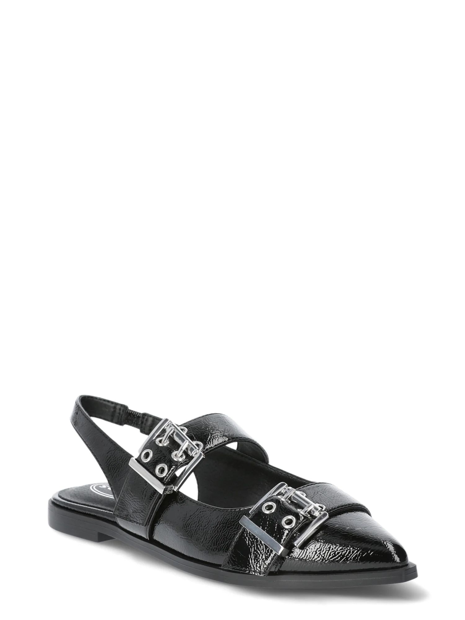 Scoop Women's Faux Leather Buckle Slingback Flats | Walmart (US)