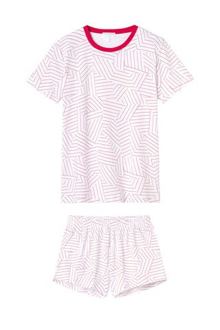 Schumacher x LAKE Pima Weekend Shorts Set in Red | LAKE Pajamas