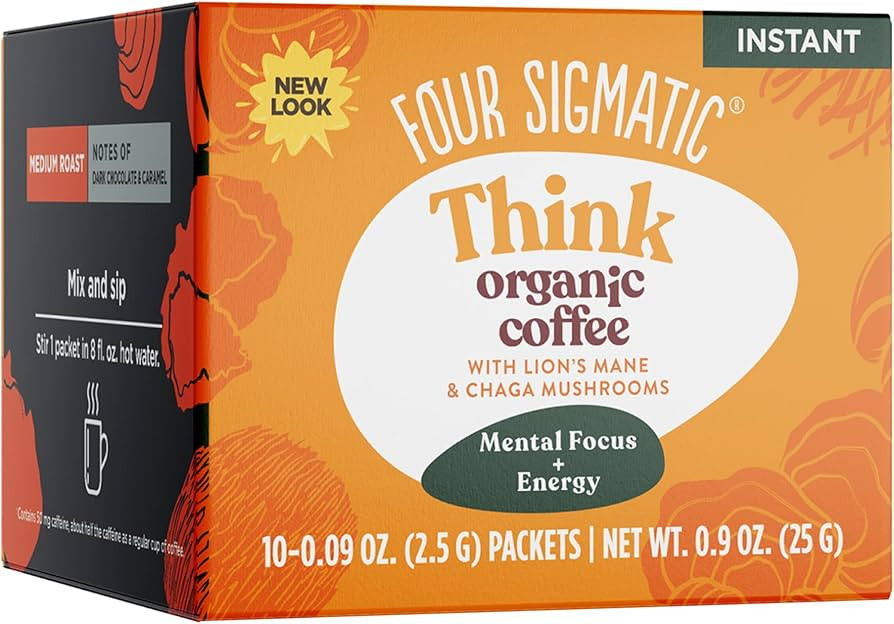 Organic Mushroom Coffee by Four Sigmatic | Arabica Instant Coffee Singles with Lion's Mane, Chaga... | Amazon (US)
