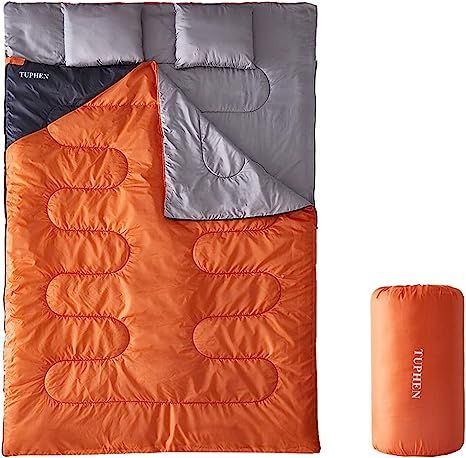 Tuphen Double Sleeping Bag, Sleeping Bag with 2 Pillows, Queen Size XL Bag for 2 People, Cold War... | Amazon (US)