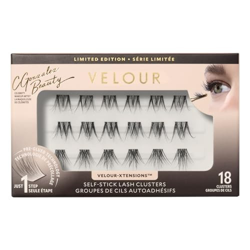 Velour x CGonzalez Beauty Self-Stick Lash Clusters, Self Adhesive Eyelashes, Includes 18 Eyelash Clusters, Comfortable & Lightweight Lash Extension Cluster | Amazon (US)