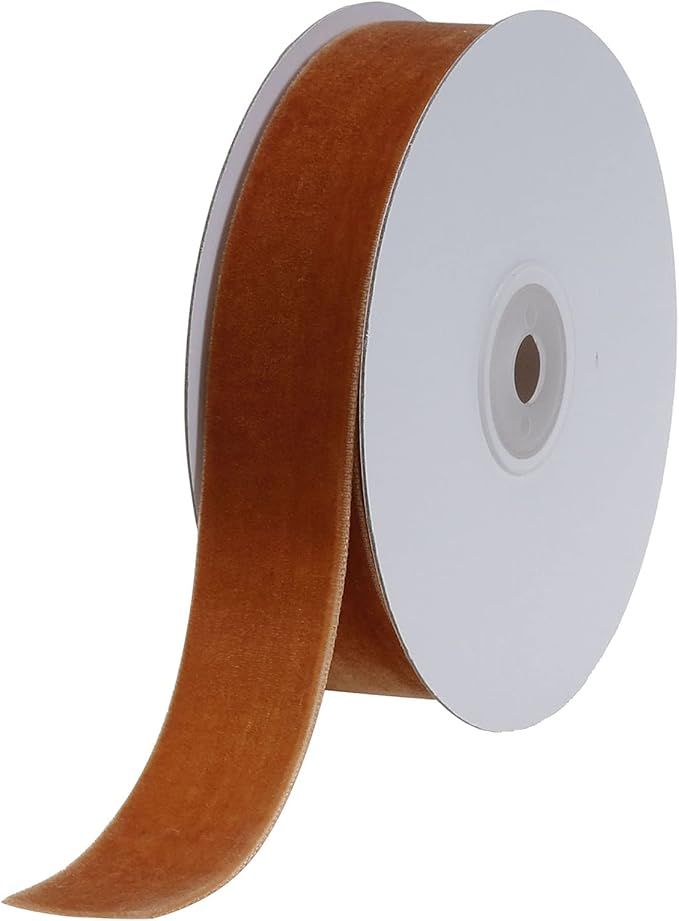 COTOWIN 1" Crushed Velvet Ribbons , 1" x 8 Yards (Brown) | Amazon (US)
