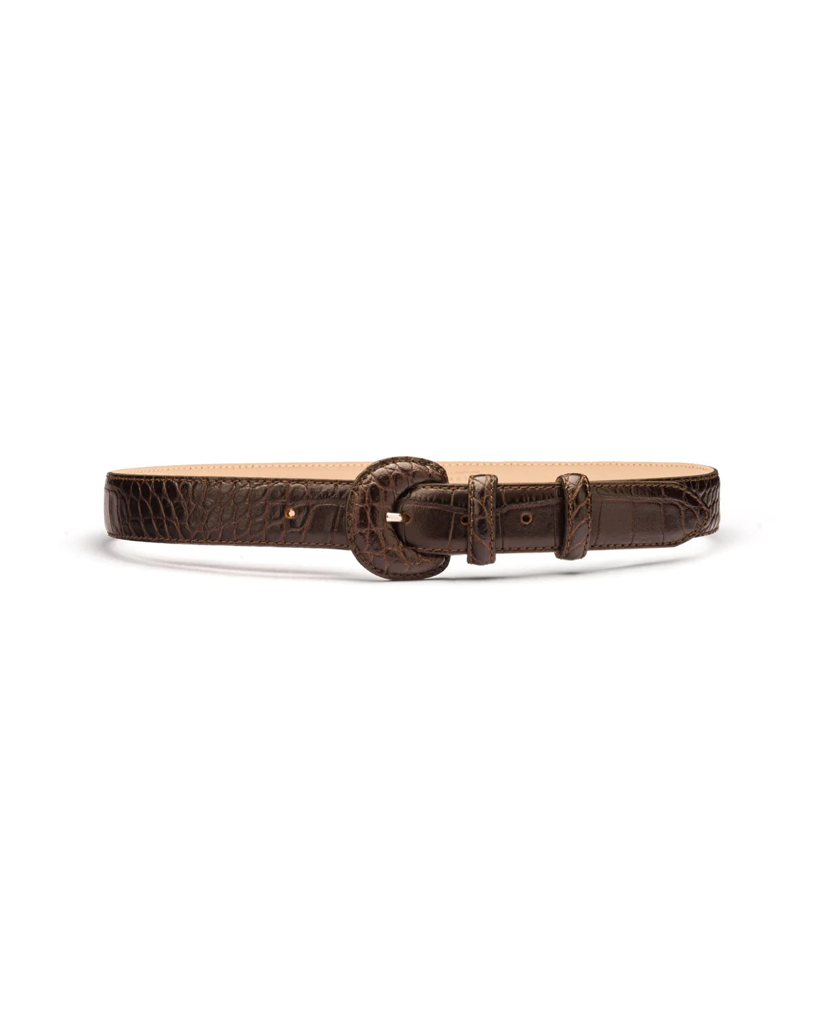 Sadie croc print leather waist belt | Black & Brown London