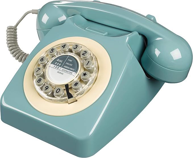 Rotary Design Retro Landline Phone for Home, French Blue | Amazon (US)
