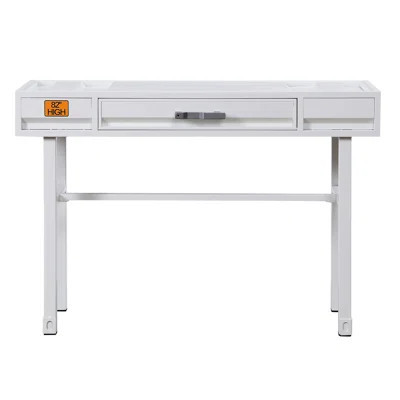 White Desk For Office Use With Industrial Flair And Storage - Workspace Element Design Drawer Essential Item | Wayfair North America