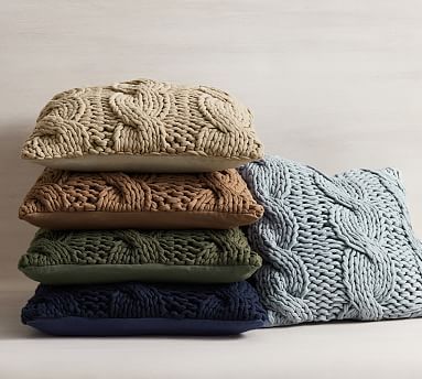 Colossal Handknit Pillow Covers | Pottery Barn (US)