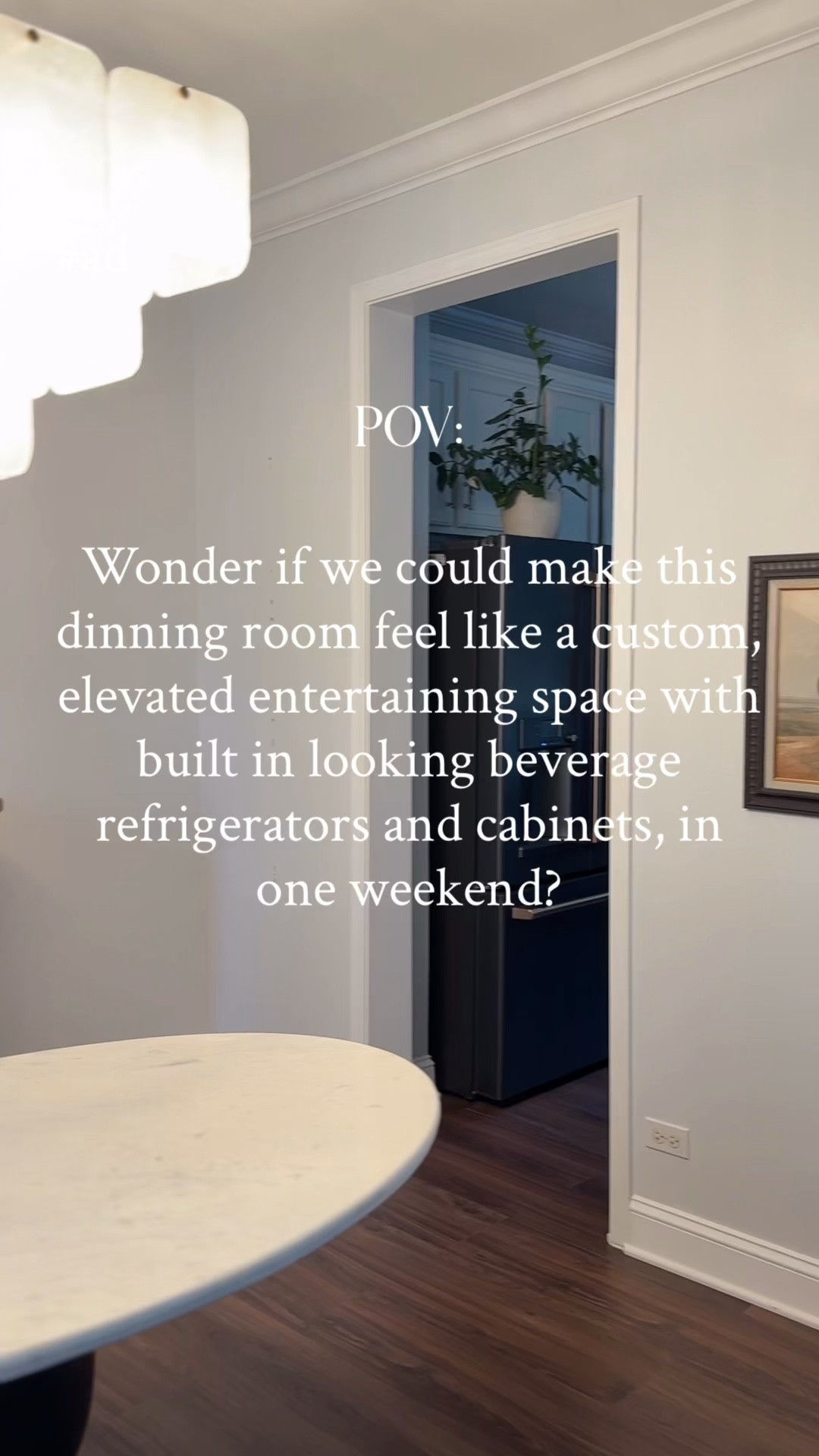 We created the look of built-in cabinetry, added wall trim for that extra custom detail, and gave our drinks their own home….freeing up space in the main refrigerator just in time for holiday entertaining. 🥂

And the best part? It’s a doable weekend project that won’t break the bank!

This cabinetry is a 6 piece set, we used 5 pieces and will use another one of the lower middle cabinets in a different area of the house. Makes for a perfect night table, bar cabinet or extra place to display your momentos! 

We added a piece of wood, that we cut down to size, and had Lowe’s paint department color match our cabinetry by bringing in a shelf as a sample. It was the perfect addition to bring the middle cabinet and two beverage refrigerators together and appear as one unit.

#LTKHome #LTKSeasonal #LTKSaleAlert