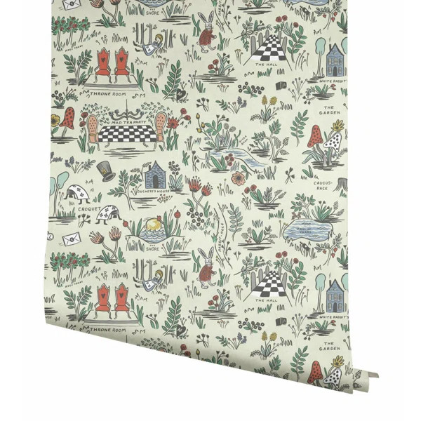 Wonderland 20' L x 27" W Peel and Stick Wallpaper Roll | Wayfair North America