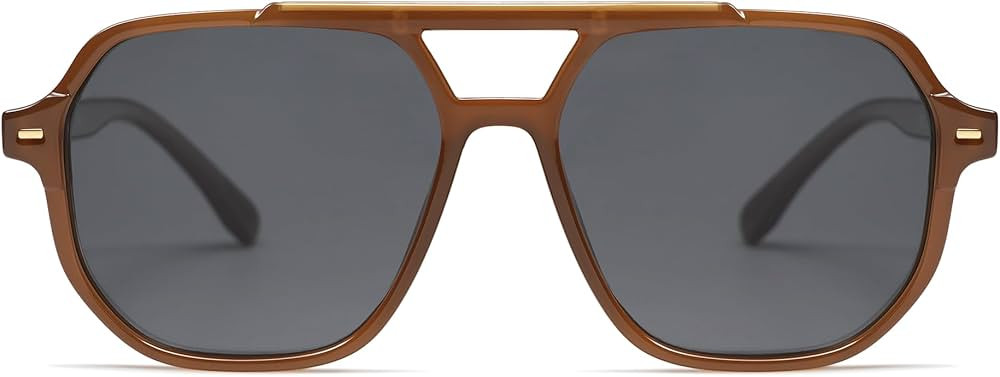SOJOS Retro Trendy Aviator Polarized Sunglasses Men Women Vintage 70s Square Stylish Frame Sun Gl... | Amazon (US)