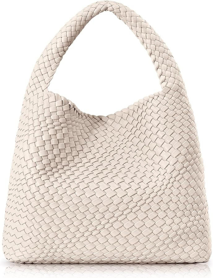 Oscaurt Woven Leather Tote Bag for Women - Ladies Handbag Shoulder Bag With Pouch Purse - Shoppin... | Amazon (UK)