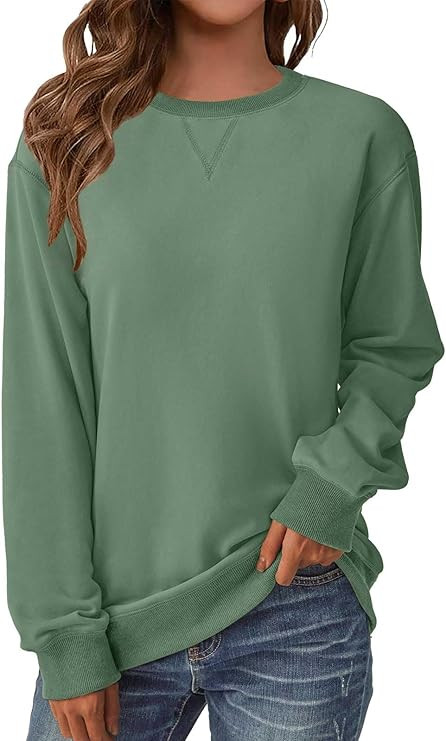 GKBK Womens Long Sleeve Sweatshirt Casual Crew Neck T Shirt Cute Pullover Tops Lightweight Loose ... | Amazon (US)
