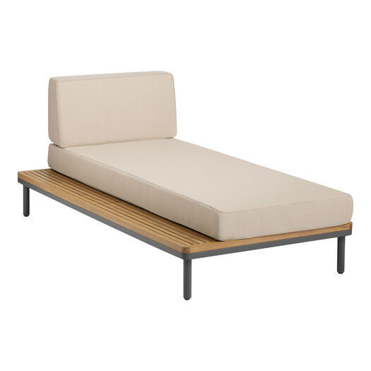 Andorra Reversible Modular Outdoor Patio Chaise Lounge with Table by World Market | World Market