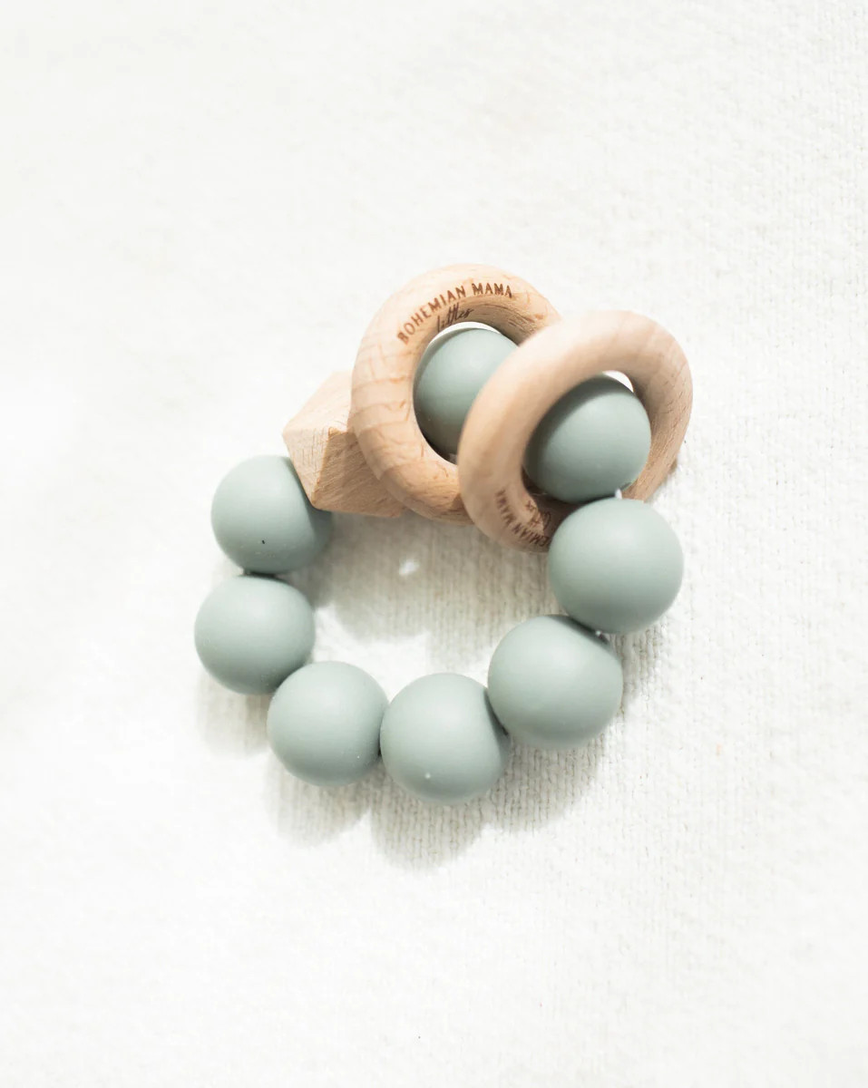 Bohemian Mama Littles Titan silicone teething toy | Sage | Bohemian Mama