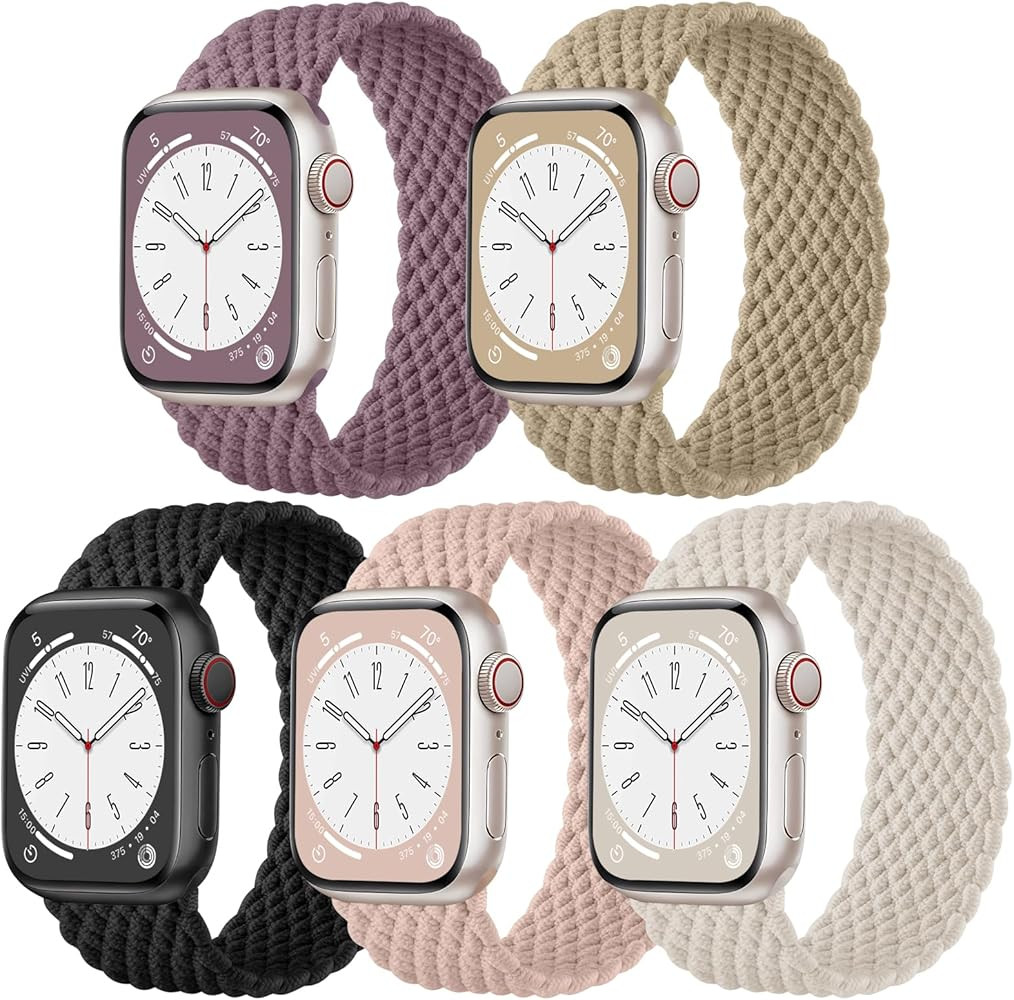 Zedoli 5 Pack Braided Solo Loop Compatible with Apple Watch Band 40mm 44mm 38mm 42mm 44mm 45mm 49... | Amazon (US)