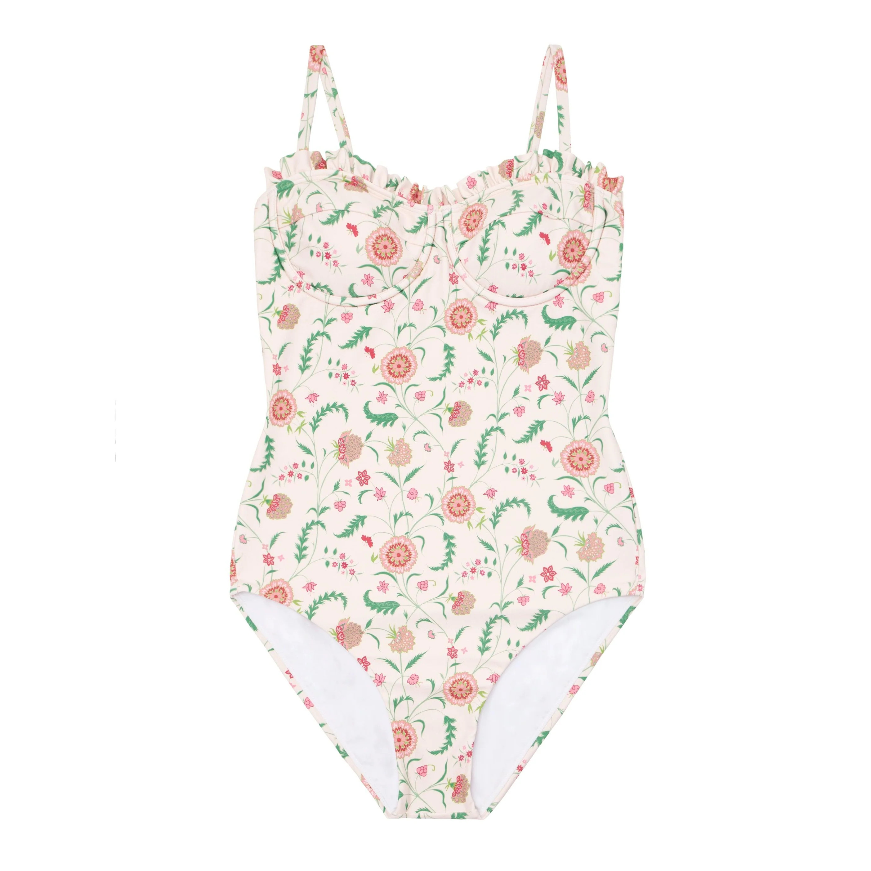 minnow x sister parish women's cloister botanical ruffle edge one piece | minnow