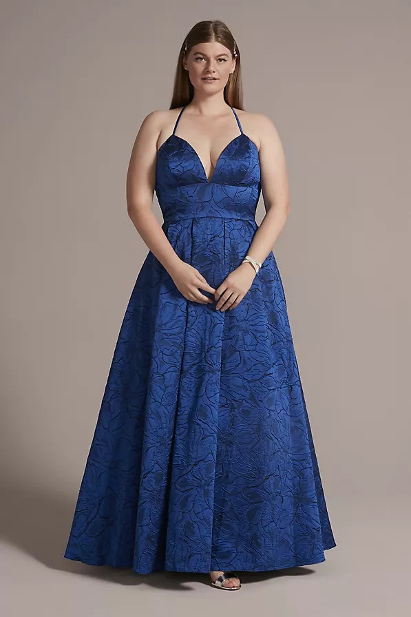 Plus Size Allover Floral Strappy Ball Gown | Davids Bridal