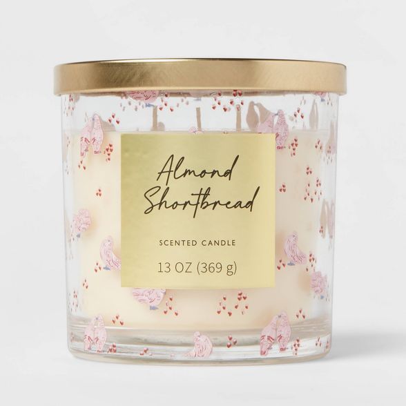 13oz Valentine&#39;s Glass Jar Candle with Lid Almond Shortbread - Threshold&#8482; | Target
