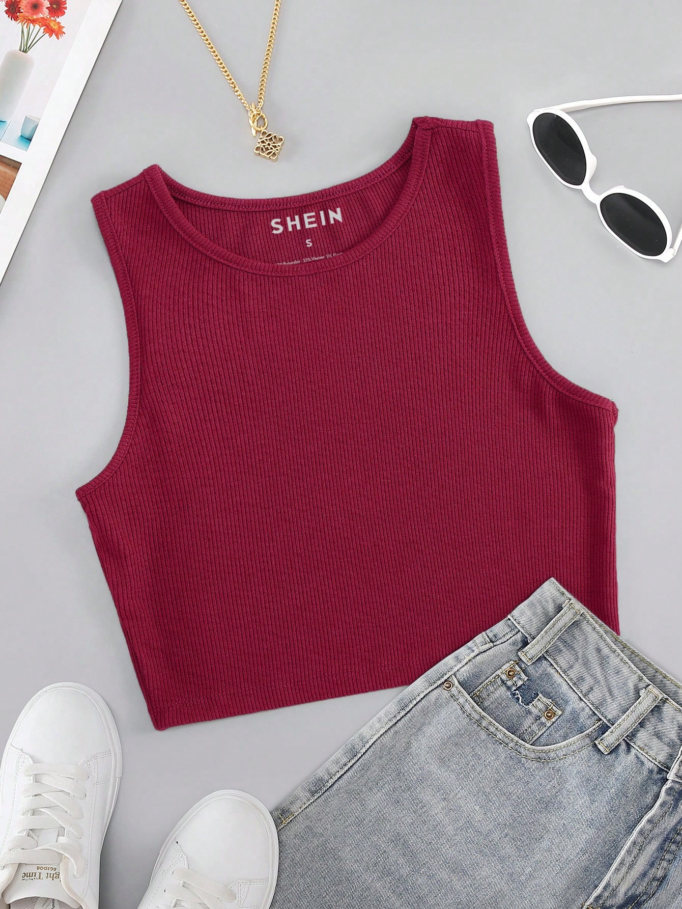 Color: Burgundy | SHEIN