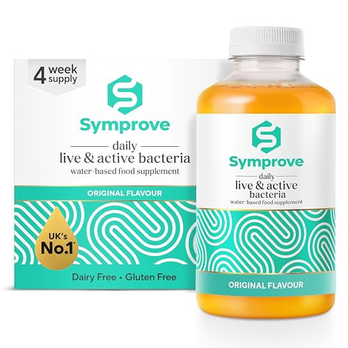 Symprove Liquid Live & Active Bacteria, Original Flavour, Water-Based, Dairy & Gluten Free, Vegan (4 x 500ml) | Amazon (UK)