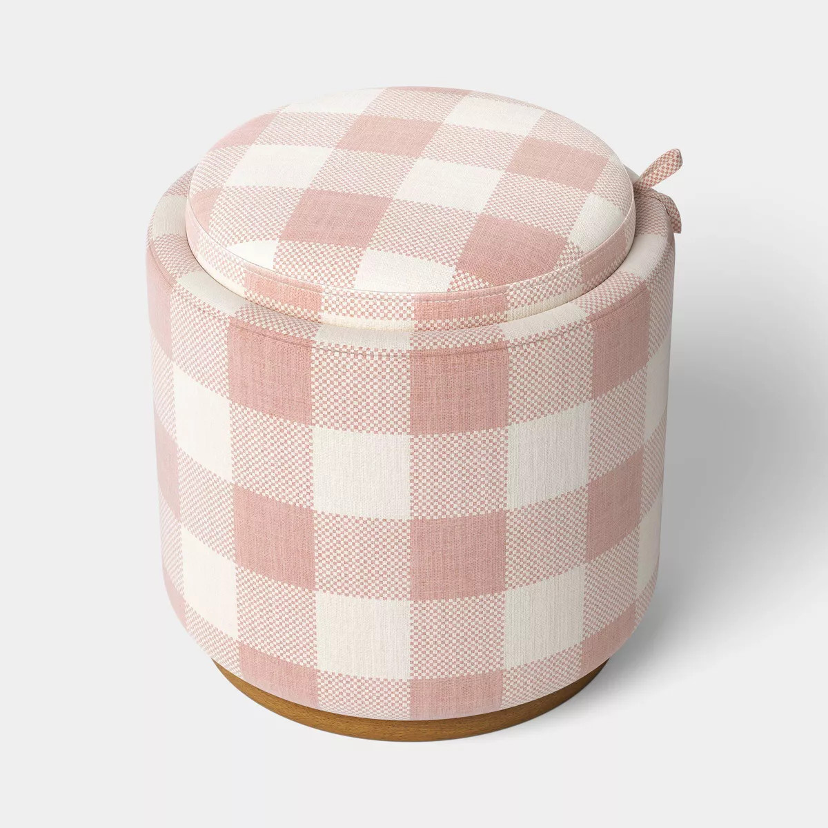 Dorm Round Upholstered Dorm Storage Ottoman Pink | Target