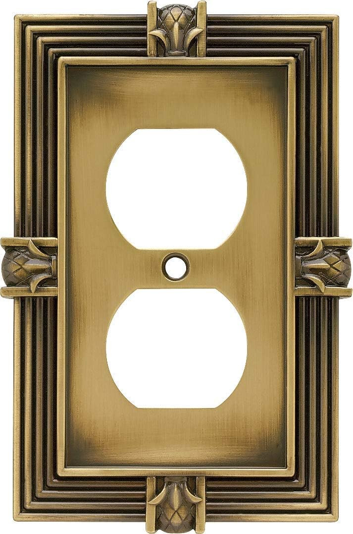Franklin Brass Pineapple (1-Pack) Outlet Covers Wall Plate Tumbled Antique Brass 1-Gang Wall Plat... | Amazon (US)