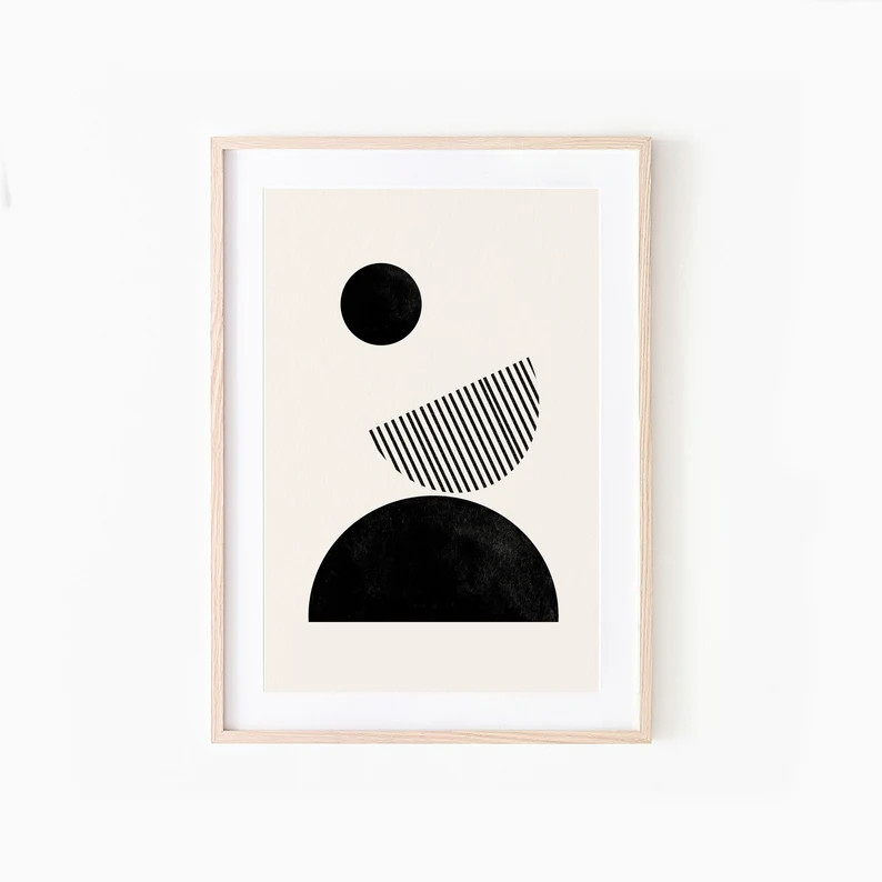 Mid Century Modern, Woodblock Wall Art, Neutral Colors, Modern Minimalist, Woodblock Prints, Geom... | Etsy (US)