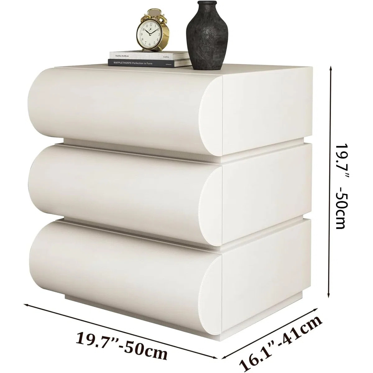 Modern Nightstand Bedside Table With 3 Solid Wood Drawers,Leather Night Stands For Bedroom/Living... | Wayfair North America