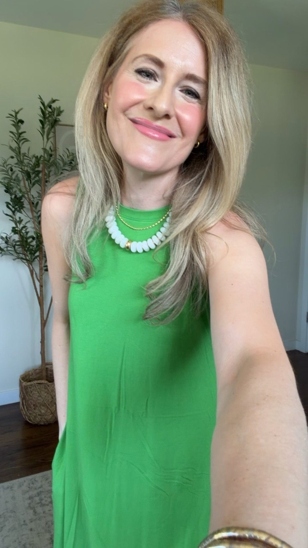 Walmart $12.98 sleeveless knit swing dress in this gorgeous new green! Went up a size to a medium. Some colors are marked down to $9. #walmartfashion

#LTKSaleAlert #LTKOver40