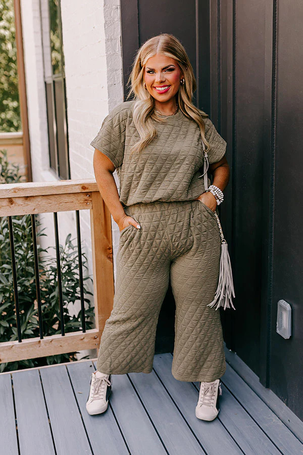 Creekside Cabin High Waist Pants In Sage Curves | Impressions Online Boutique